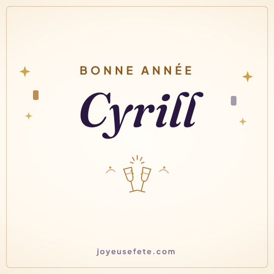 Image carrée « Bonne année Cyrill » pour WhatsApp