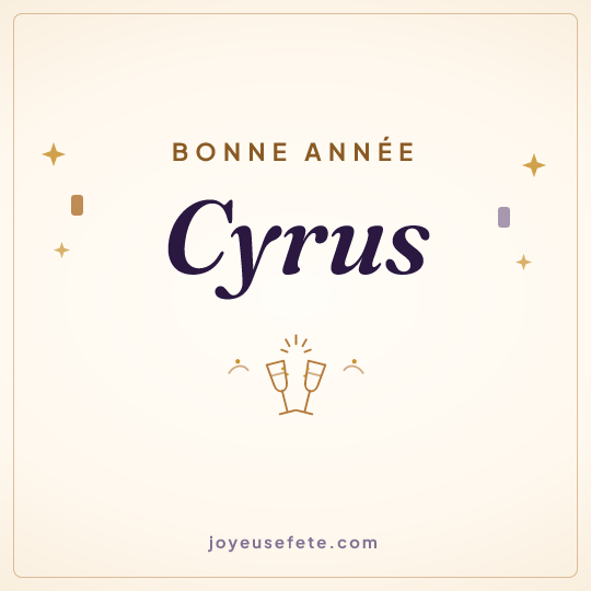 Image carrée « Bonne année Cyrus » pour WhatsApp