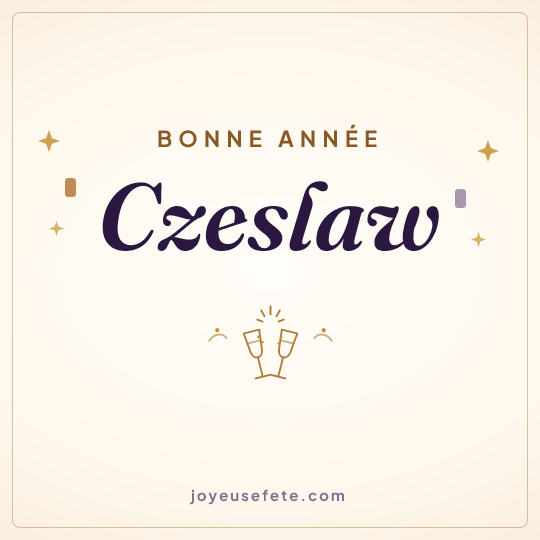 Image carrée « Bonne année Czeslaw » pour WhatsApp