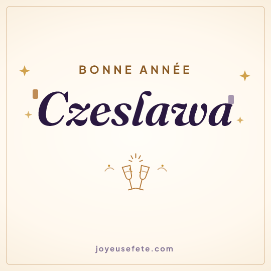 Image carrée « Bonne année Czeslawa » pour WhatsApp