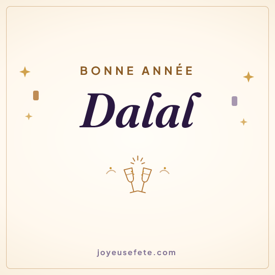 Image carrée « Bonne année Dalal » pour WhatsApp