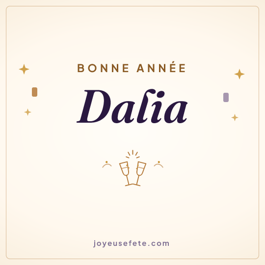 Image carrée « Bonne année Dalia » pour WhatsApp