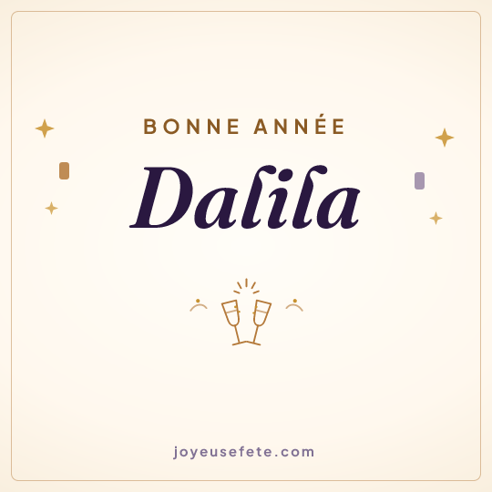 Image carrée « Bonne année Dalila » pour WhatsApp