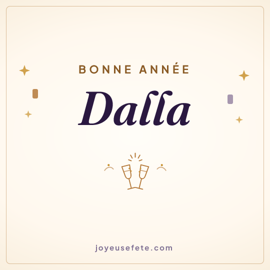 Image carrée « Bonne année Dalla » pour WhatsApp