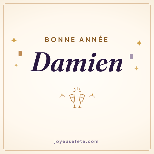 Image carrée « Bonne année Damien » pour WhatsApp
