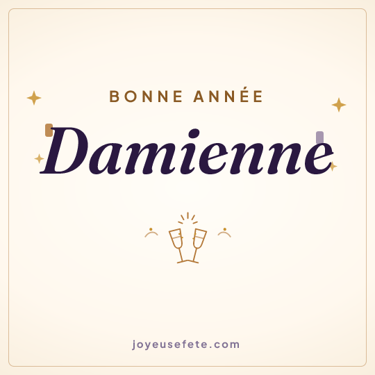 Image carrée « Bonne année Damienne » pour WhatsApp