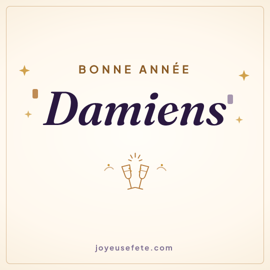 Image carrée « Bonne année Damiens » pour WhatsApp
