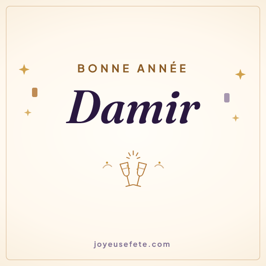 Image carrée « Bonne année Damir » pour WhatsApp