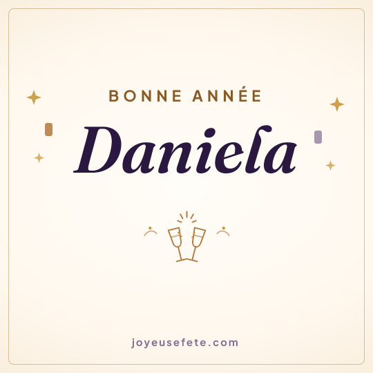 Image carrée « Bonne année Daniela » pour WhatsApp