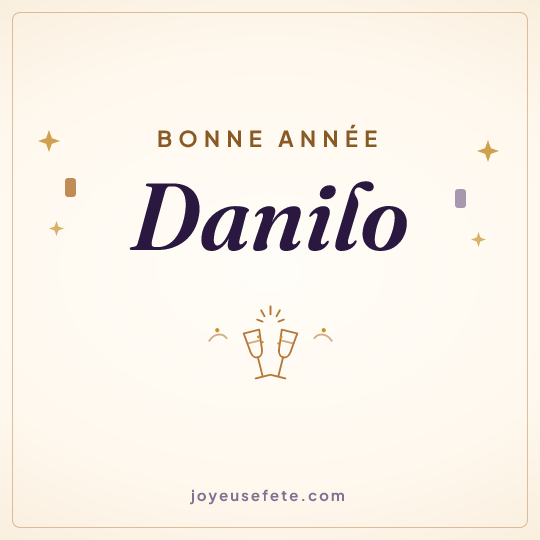 Image carrée « Bonne année Danilo » pour WhatsApp
