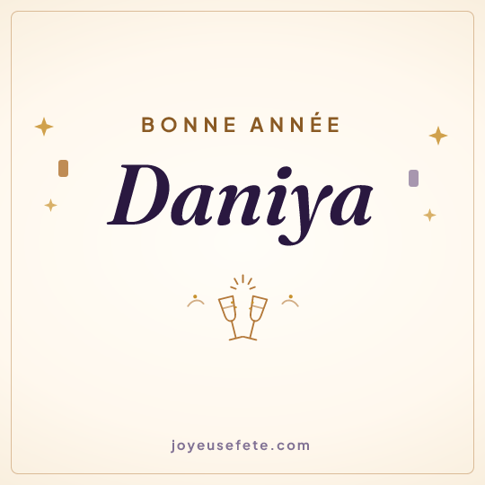 Image carrée « Bonne année Daniya » pour WhatsApp