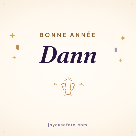 Image carrée « Bonne année Dann » pour WhatsApp