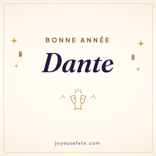 Image carrée « Bonne année Dante » pour WhatsApp