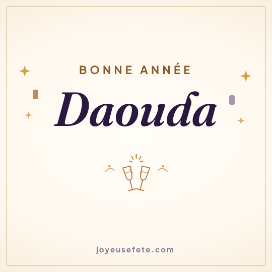 Image carrée « Bonne année Daouda » pour WhatsApp