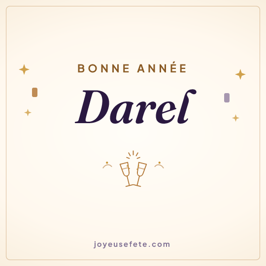 Image carrée « Bonne année Darel » pour WhatsApp