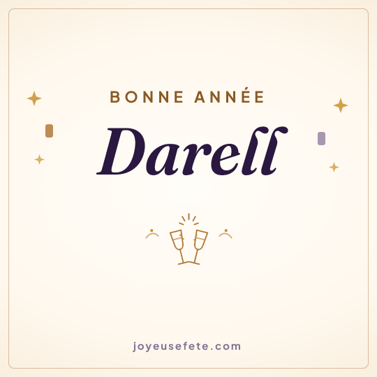 Image carrée « Bonne année Darell » pour WhatsApp