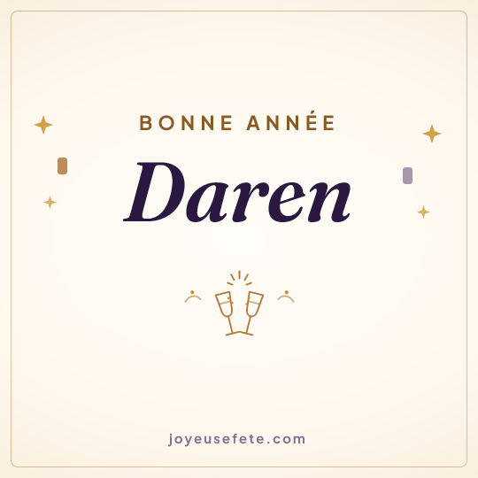Image carrée « Bonne année Daren » pour WhatsApp