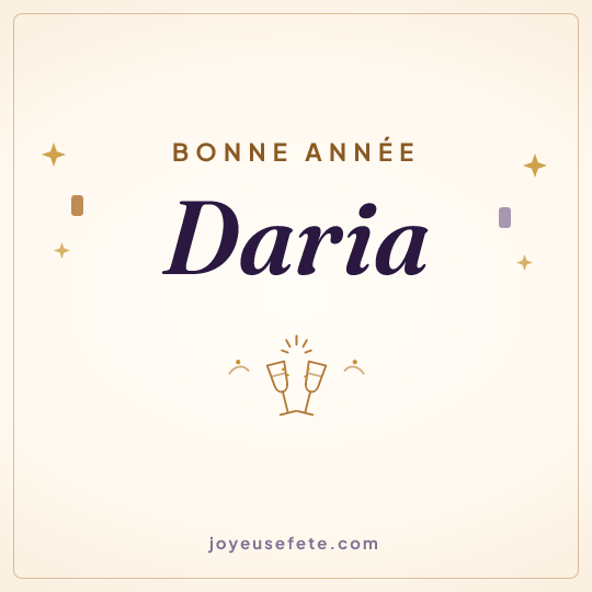 Image carrée « Bonne année Daria » pour WhatsApp