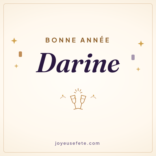 Image carrée « Bonne année Darine » pour WhatsApp