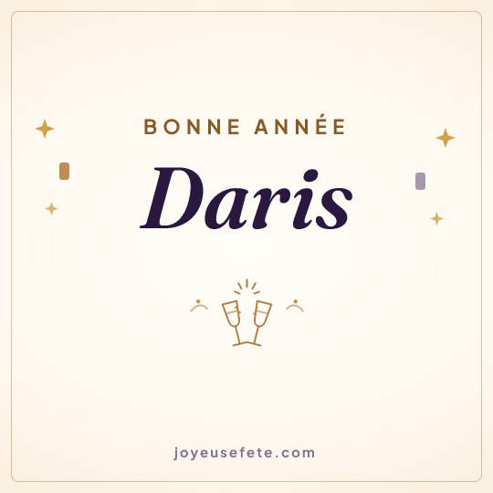 Image carrée « Bonne année Daris » pour WhatsApp