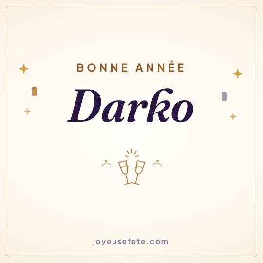 Image carrée « Bonne année Darko » pour WhatsApp