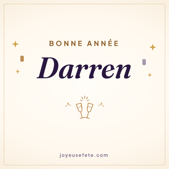 Image carrée « Bonne année Darren » pour WhatsApp