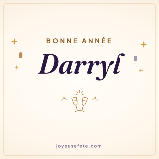 Image carrée « Bonne année Darryl » pour WhatsApp