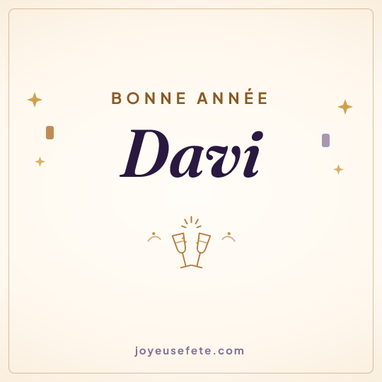 Image carrée « Bonne année Davi » pour WhatsApp