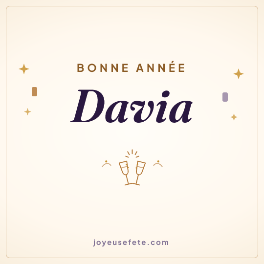 Image carrée « Bonne année Davia » pour WhatsApp