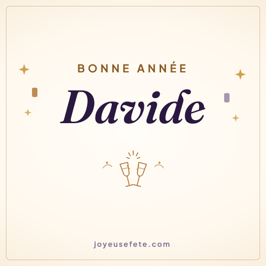 Image carrée « Bonne année Davide » pour WhatsApp