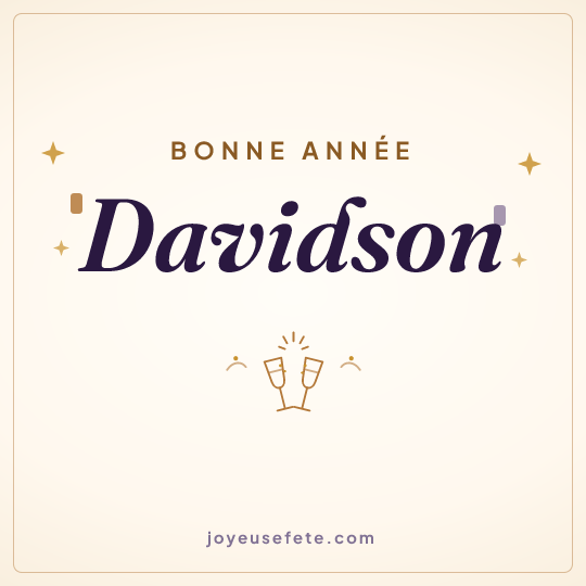Image carrée « Bonne année Davidson » pour WhatsApp