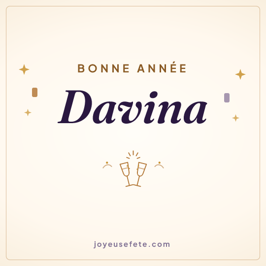 Image carrée « Bonne année Davina » pour WhatsApp