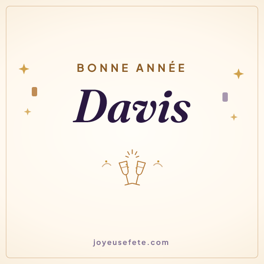 Image carrée « Bonne année Davis » pour WhatsApp
