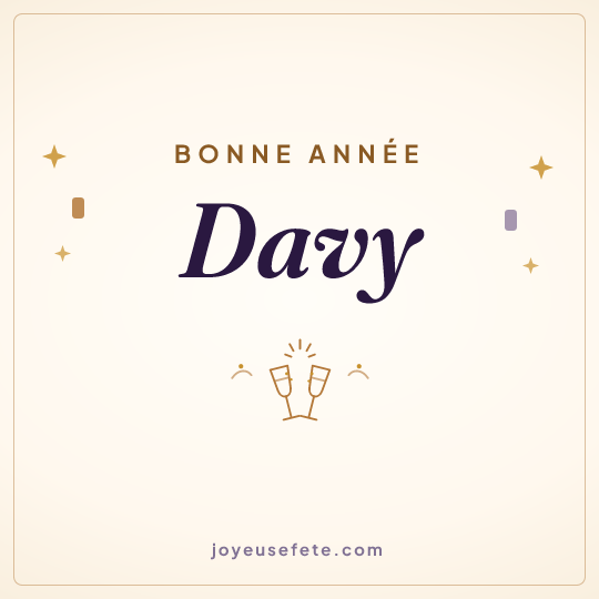 Image carrée « Bonne année Davy » pour WhatsApp