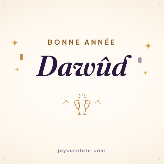 Image carrée « Bonne année Dawûd » pour WhatsApp