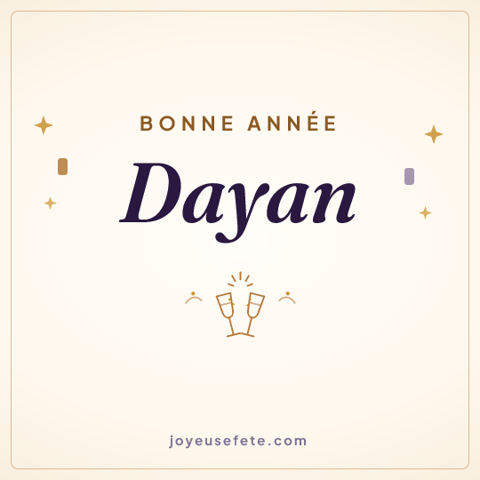 Image carrée « Bonne année Dayan » pour WhatsApp
