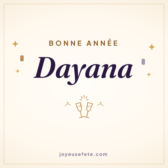 Image carrée « Bonne année Dayana » pour WhatsApp