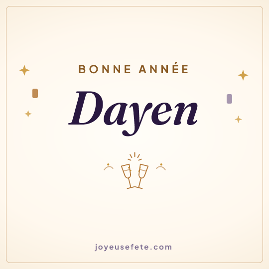 Image carrée « Bonne année Dayen » pour WhatsApp
