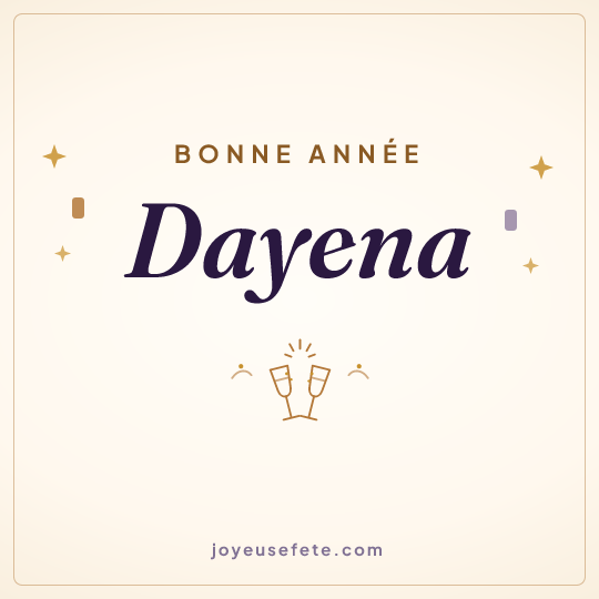 Image carrée « Bonne année Dayena » pour WhatsApp