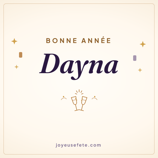 Image carrée « Bonne année Dayna » pour WhatsApp