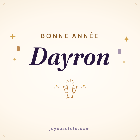 Image carrée « Bonne année Dayron » pour WhatsApp