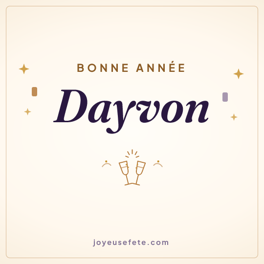 Image carrée « Bonne année Dayvon » pour WhatsApp