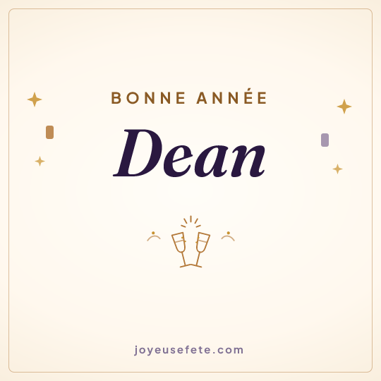 Image carrée « Bonne année Dean » pour WhatsApp