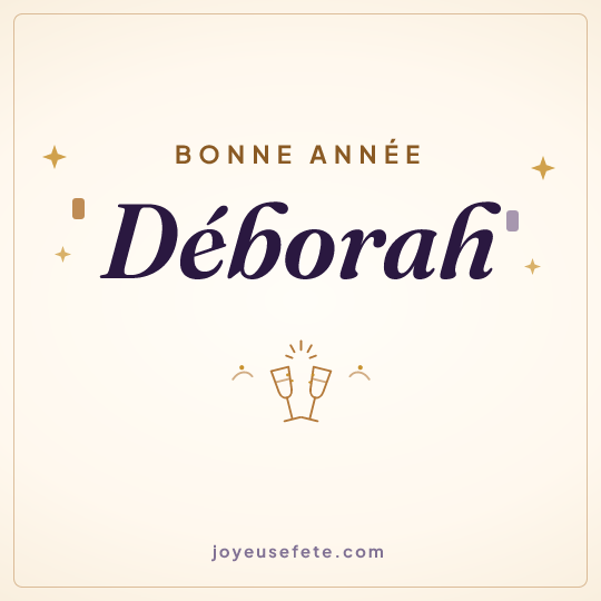 Image carrée « Bonne année Déborah » pour WhatsApp