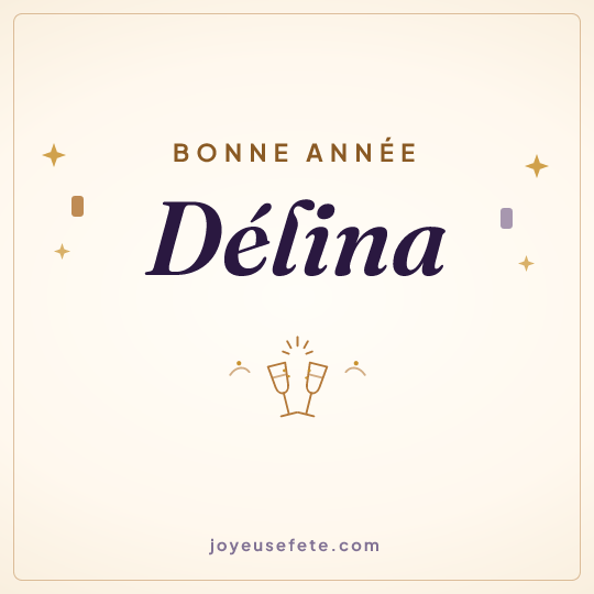 Image carrée « Bonne année Délina » pour WhatsApp