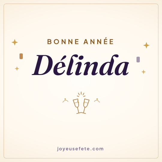 Image carrée « Bonne année Délinda » pour WhatsApp