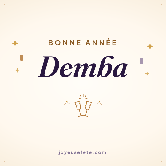 Image carrée « Bonne année Demba » pour WhatsApp