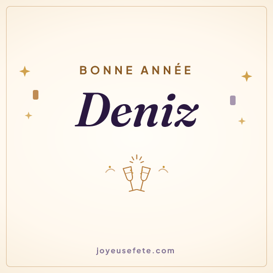 Image carrée « Bonne année Deniz » pour WhatsApp
