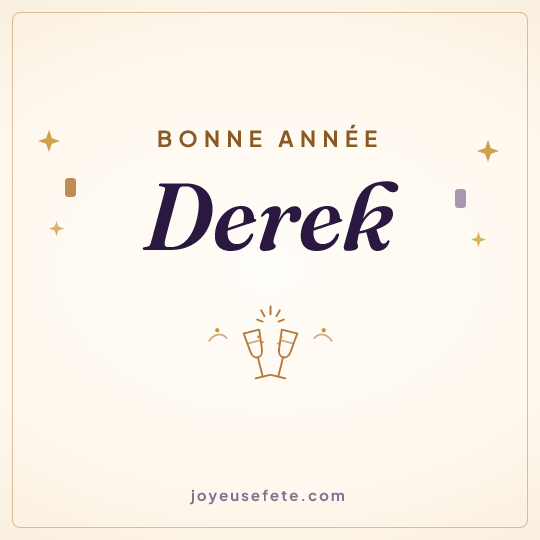 Image carrée « Bonne année Derek » pour WhatsApp