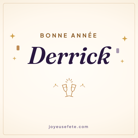 Image carrée « Bonne année Derrick » pour WhatsApp